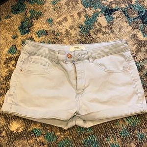 High-waisted blue forever 21 shorts